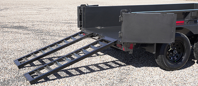 Model GDT dump trailer with rear slide-in ramps