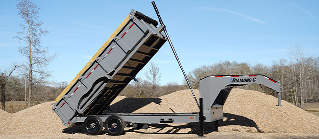 Model LPT telescopic dump trailer with gooseneck package
