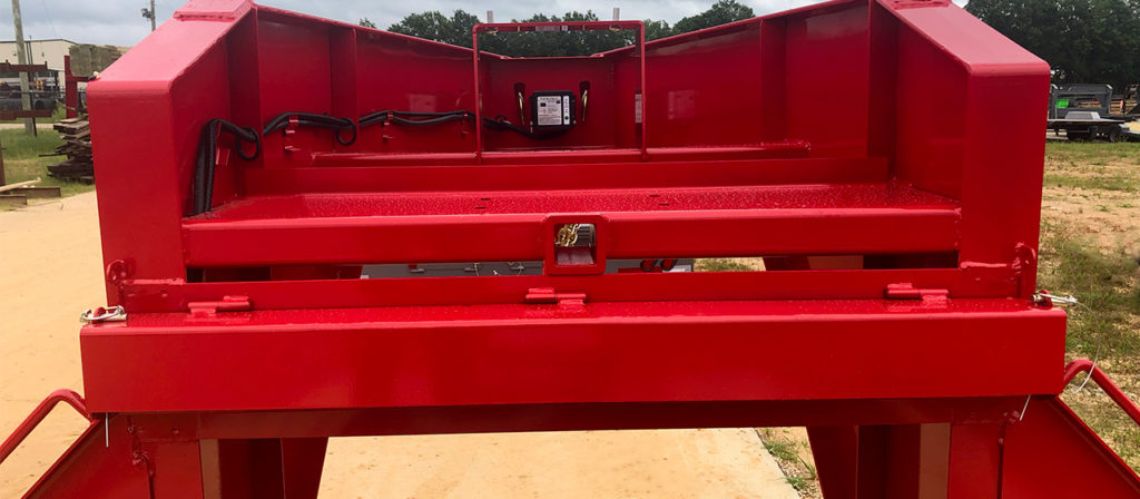 FMAX Full-Width Locking Chain Rack, Bolt On option for a gooseneck trailer