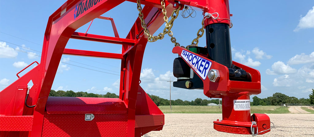 Shocker Hitch Coupler on a gooseneck trailer