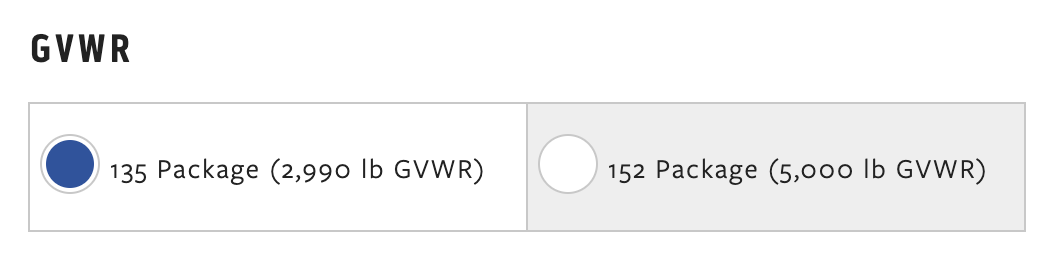PSA GVWR Upgrade Options