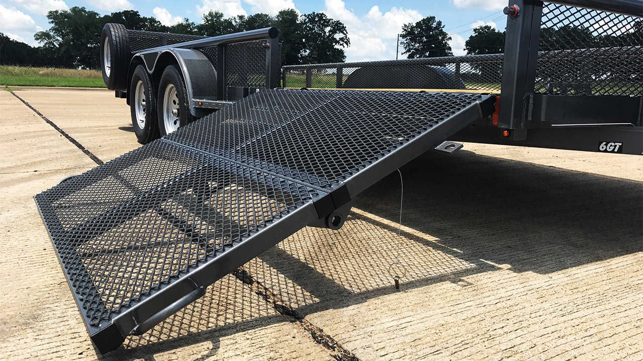 Modelo GTU Utility Trailer Side Side Load Bi-Fold Ramp Gate