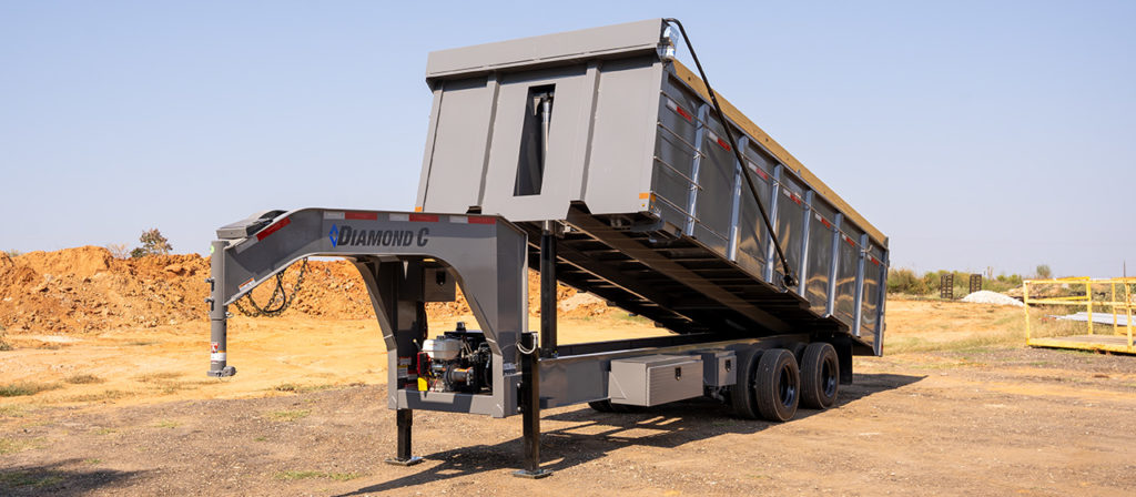 WDT trailer dump tilt with gas engine gooseneck