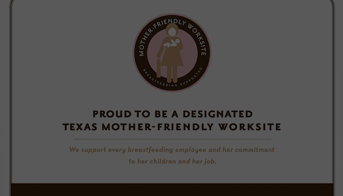 Blog overlay for Texas Mother Friendly worksite