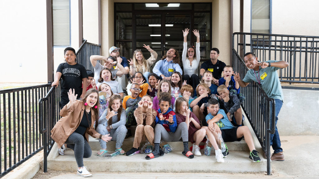 Diamond C's Marketing team & Chapel Hill 5th graders posing for a picture