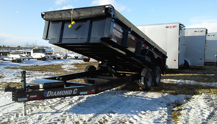 A Diamond C trailer at Airdrie Trailer Sales