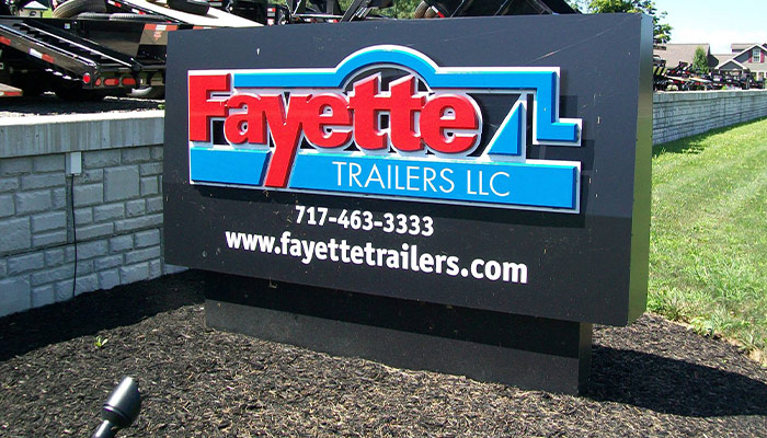 Fayette Trailers McAlisterville Dealership Sign