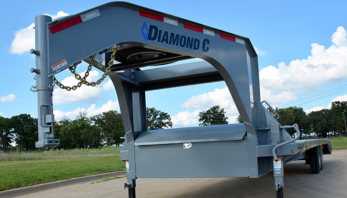 A Diamond C trailer at G&E Trailer Sales.