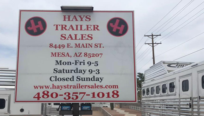 Hays Trailer Sales Sign