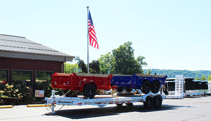Diamond C trailers in front of Lance's Trailer Sales