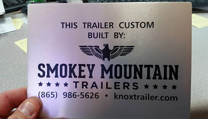 Smokey Mountain Trailers Business Card.