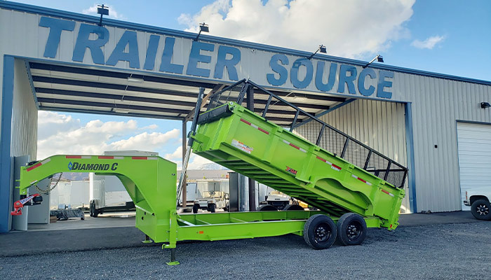 Trailer Source's Building with a Diamond C Trailer in front.