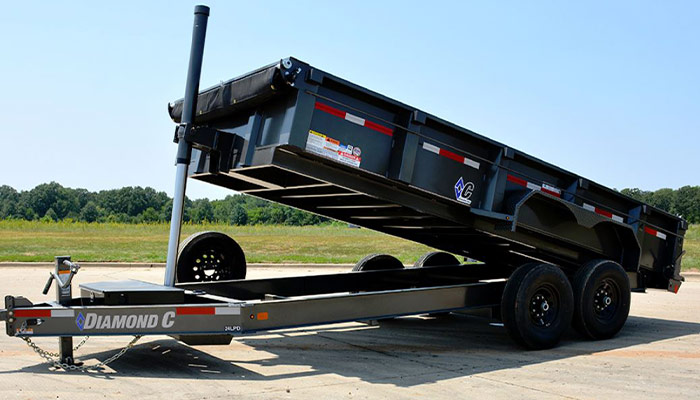 A Diamond C trailer at Champion Trailer Sales.