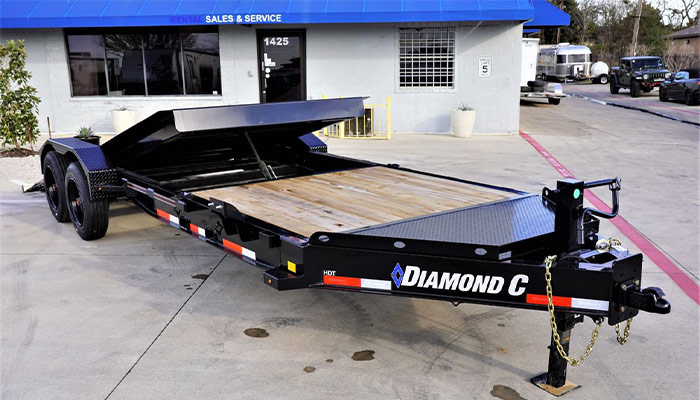 A Diamond C trailer at Complete Trailers Texas.