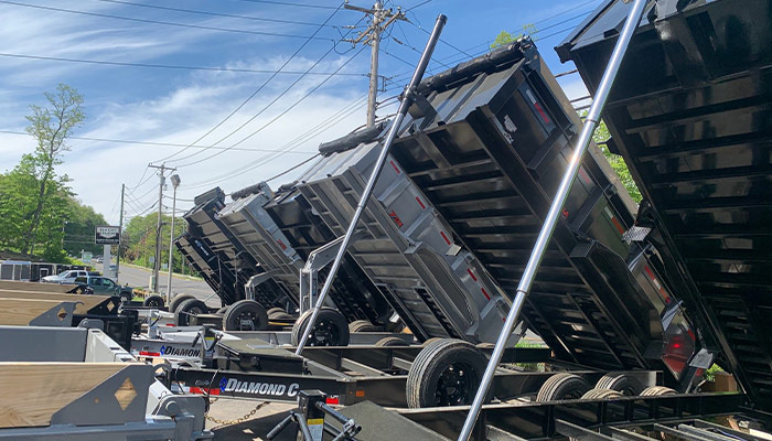 Diamond C dump trailer at Elm City Trailer.