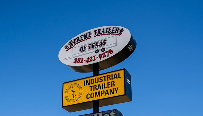 Extreme Trailers of Texas sign.