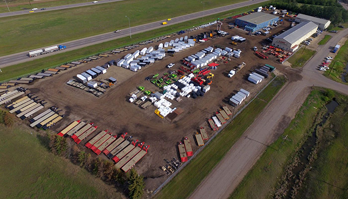 Flaman Trailers Dealership Aerial View.