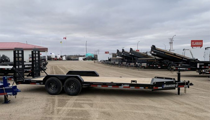 A Diamond C trailer at Saskatoon Flaman Trailer Sales.