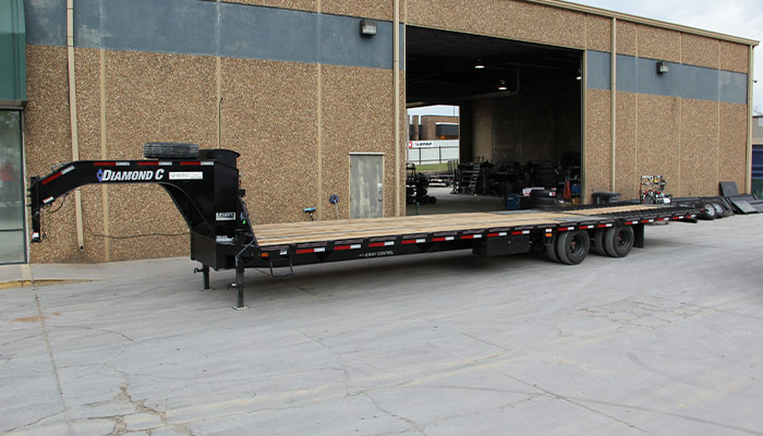 A Diamond C trailer at Custom Trailer Sales.