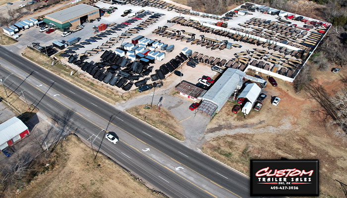 Custom Trailer Sales dealership aerial view.
