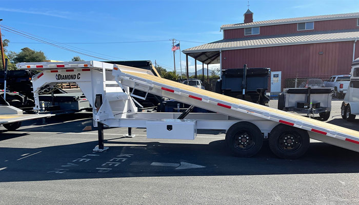 A Diamond C trailer at Heacock Trailers.