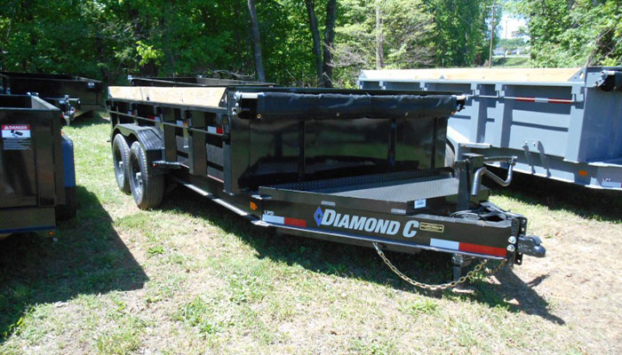 A Diamond C dump trailer at New London Trailer.