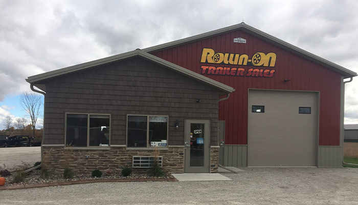 The front of the building at Rollin-On Trailer Sales.