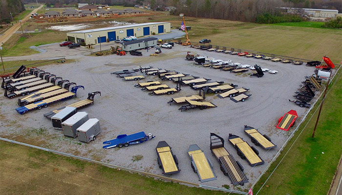 An aerial view of the Southeastern Trailer & Equipment dealership.