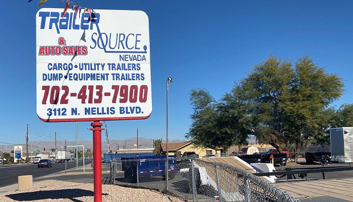 Trailer Source Las Vegas Dealership Sign.