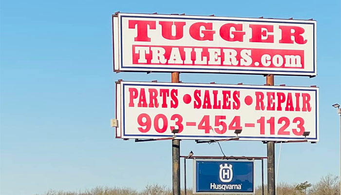 Tugger Trailers sign.
