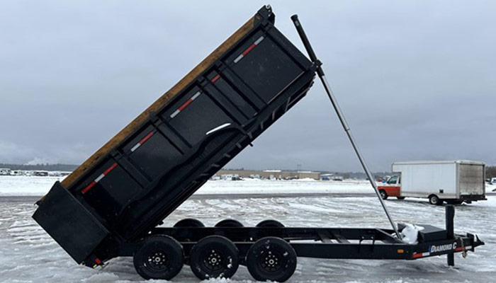 A Diamond C dump trailer at Equipment Connection.
