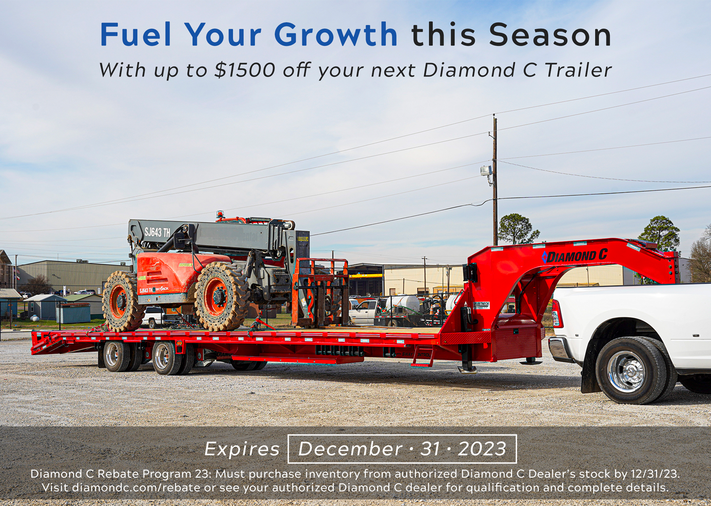 Rebate for 2023 Diamond C Trailers