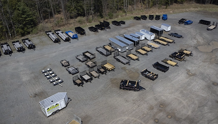 The trailer lot at Outdoor Motor Sports and Trailer Sales.